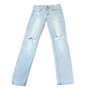 American Eagle Blue Super Stretch Skinny Jeans Women’s Teen Size 4
